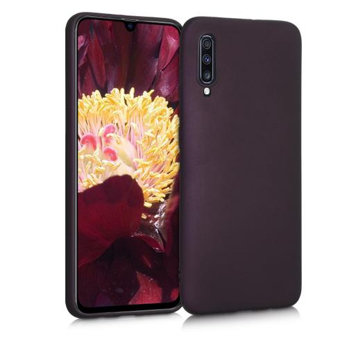 Kwmobile Coque Compatible Avec Samsung Galaxy A70 - Coque Housse De Téléphone En Silicone Bordeaux Métallique