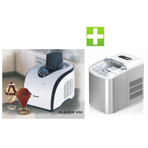 KLAISER H50 Turbine à glaces avec livre de 62 recettes et Machine à Glaçons KLAISER ICE KUBE 180