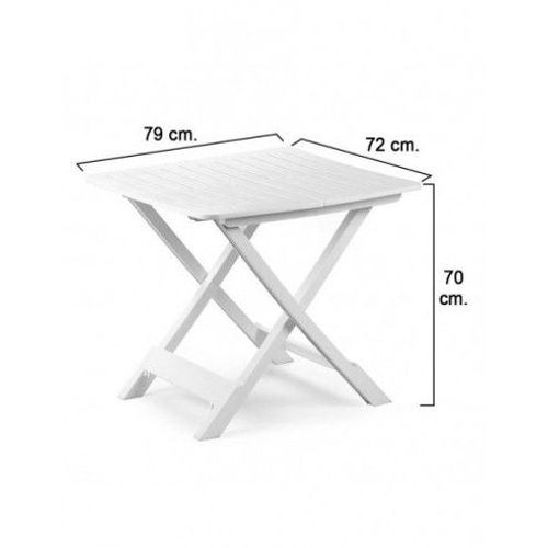 Mesa Resina Plegable Blanca 79x72x70 Cm.