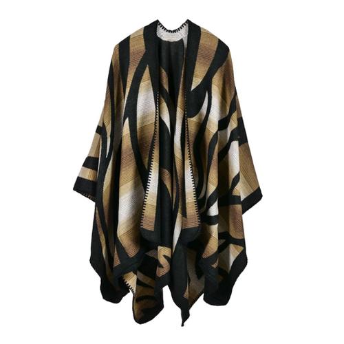 Femmes Châle Wrap Écharpe Poncho Cape Hiver Swing Cardigan Pull - 5 Couleurs À Choix Café