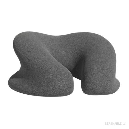 Coussin De Cou Et De Visage Doux Avec Fermeture Éclair, Coussin De Tête Gris Foncé