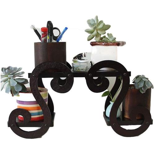 Rouge Fleur Afficher Pot Rack Bay moderne en bois massif Petite fenêtre Jardinière multi-couche échelle Succulentes Fleur Bureau Support Bureau Réserver Table Bureau d'ordinateur Simple Petit Jardiniè