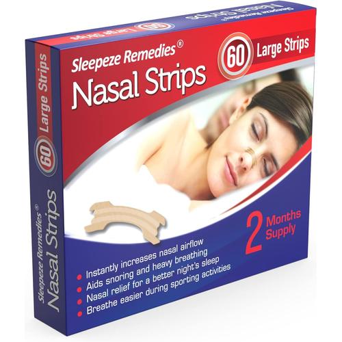 Bandelettes Nasales (X60 Grand) Bandelettes Nasales (X60 Grand) Bandelettes Nasales L X60 | Dilatateur Bandes Nasal Grand Anti Ronflement Pour Aider À Breathe Right 