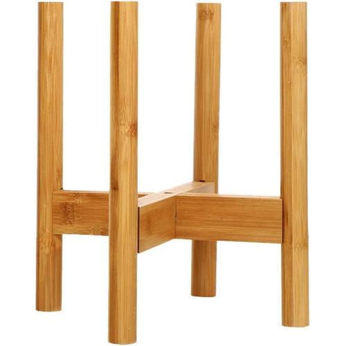 Type de Plancher Croix Solide Bois Stand Stand Telescopique Flower Pot Stand (Bamboo Wood Couleur Naturelle) Rdz