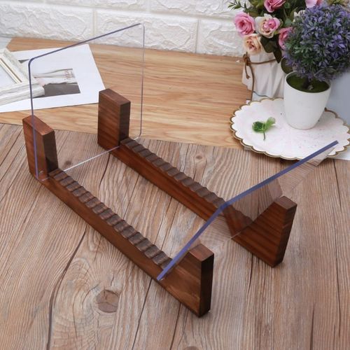 Solid Wood Organizer with Acrylic Ends Modern Portable Record Stand for Record Lovers Stacks up to 20 Albums Home Decor