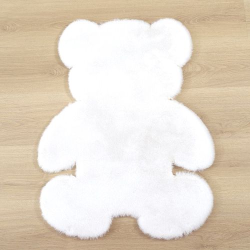 Tapis Antidérapant En Forme D'ours Super Doux Pour La Maison, Accessoire Moderne, Moquette De Sol En Peluche Pour Salon Et Chambre À Coucher, Article De Décoration De Couleur Blanche, Marron, Paillass