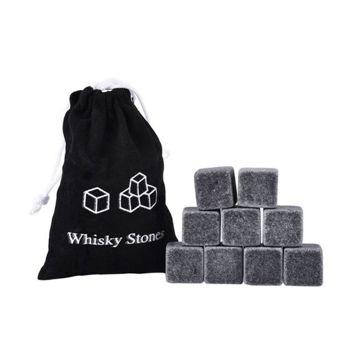 Pierres À Whisky En Granit Naturel, 9 Pièces, Glaçons, Refroidisseur, Cadeau De Mariage, Accessoire De Bar De Noël