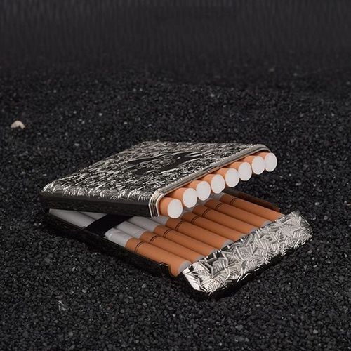 Étui à cigares en métal et cuir, accessoires pour fumeurs, version améliorée, couvercle de rangement, 16 bâtons