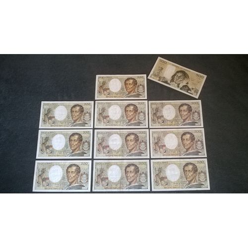 Lot De Billet 200 Francs Montesquieu + 500 Francs Pascal