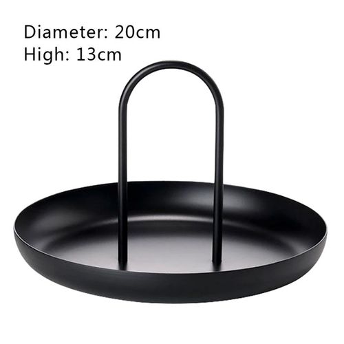 Plateau De Rangement De Bureau Rond En Plastique, Style Nordique, Pour Bijoux, Salon, Table De Cuisine, Plateau De Repas, Assiette À Collation Avec Poignée, Décor De Maison