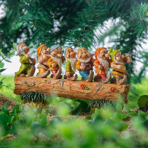 Gnome en résine faite à la main, 7 arbres nains, décoration de jardin, mini figurine artisanale, bonsaï, extérieur, maison, livraison directe, en stock