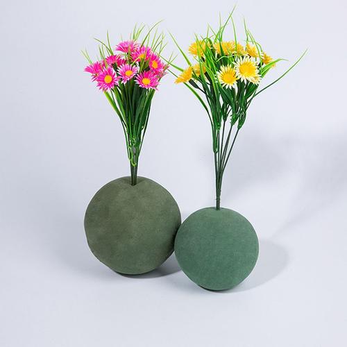 Boule de fleurs séchées vertes rondes, blocs d'éponge de boue, décoration de bouquet en mousse, fleur florale fraîche, outils de Gand, 9 cm, 12 cm, 15cm, 1PC