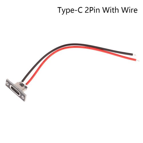 Prise USB Type C, 2 broches, 2P, 4P, ligne de bande étanche, joint de soudure, connecteur femelle, port de charge