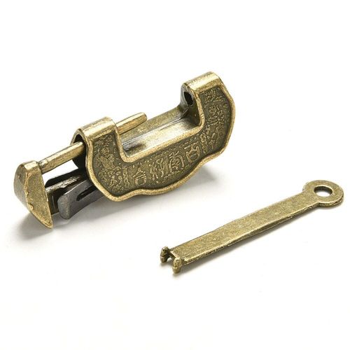 Cadenas de boîte à bijoux en bois, 1 pièce, Vintage, Antique, fer, Antique, chinois, ancien, en laiton, pour armoire à tiroirs, valise + clé