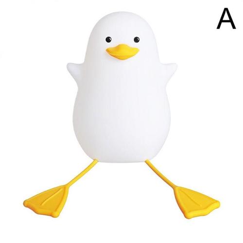 Lampe Led En Forme De Canard Mignon, Design De Dessin Animé, En Silicone, Rechargeable Par Usb, Capteur Tactile, Lampe De Chevet Pour Chambre À Coucher, Cadeau Pour Enfant