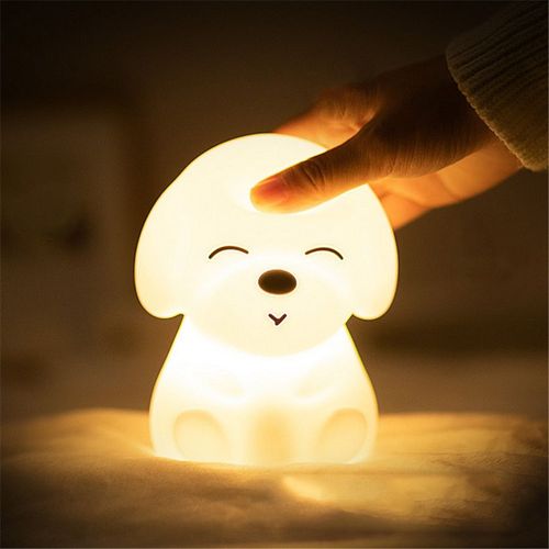 Veilleuse Led En Forme De Chien Coloré, Aste Par Usb, En Silicone Doux, Dessin Animé, Lumière Tactile, Pour Chambre D'enfant