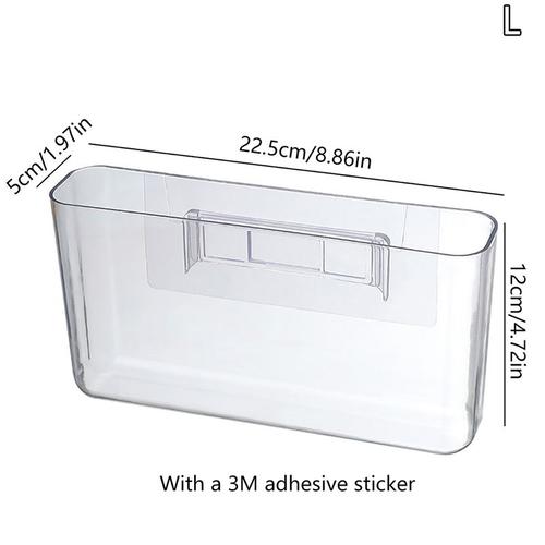 Boîte de rangement murale transparente, supports de chevet muraux sans poinçon, clé de maison, face cosmétique