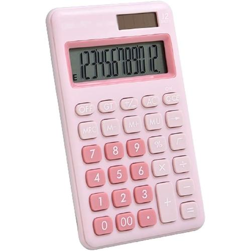 Pink Pink Créativité à 12 chiffres LCD Calculatrice d'affichage, MINI MINI MINI PORTABLE DUAL-POWER CALCULATEUR SCIENTIFIQUE,