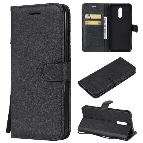 Flip Étui Pour Nokia 3.2 Étui De Téléphone Portefeuille D'affaires Couleur Solide Classique Cuir De Haute Qualité Avec Fente Pour Carte - Noir