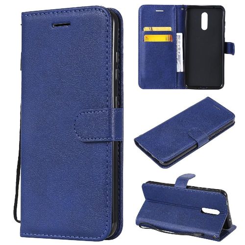 Flip Étui Pour Nokia 3.2 Avec Fente Pour Carte Couleur Solide Classique Étui De Téléphone Portefeuille D'affaires Cuir De Haute Qualité - Bleu