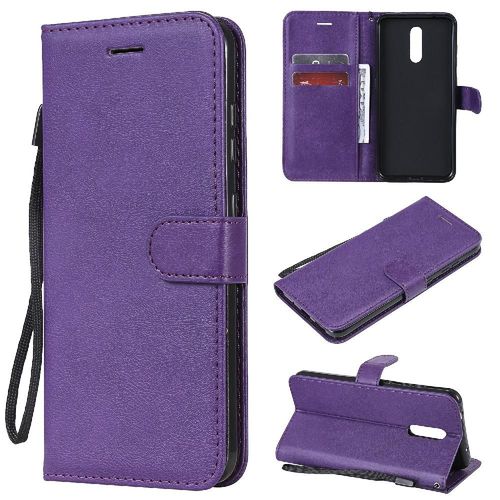 Flip Étui Pour Nokia 3.2 Avec Fente Pour Carte Couleur Solide Classique Étui De Téléphone Portefeuille D'affaires Cuir De Haute Qualité - Violet