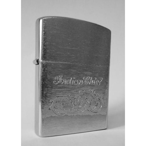 Indian Biker Usa - Briquet Tempête À Essence - Réplique Rétro Vintage - Acier Brossé + Gravure