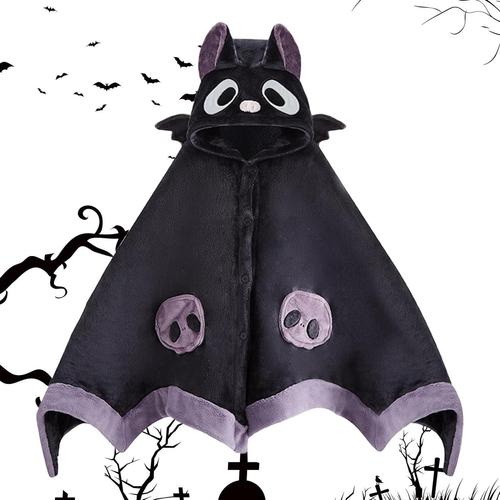 Couverture à Capuche Portable de Chauve-Souris de Dessin animé | Couverture à Capuche Mignonne en Forme de Chauve-Souris, Super Douce avec des Ailes de démon - Couverture de Sieste