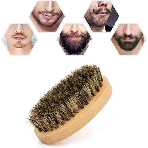 Brosse Barbe Homme Lissante En Soie De Sanglier, Brosse À Barbe En Poils De Sanglier, Idéal Pour Coiffer, Discipliner Barbe Et Moustache Et Appliquer De L¿Huile À Barbe