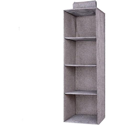 Étagère De Penderie À Suspendre, 4 Niveaux, Lavable Rangement Suspendu, Organisateur De Vêtements Avec Renfort Intérieur, 27x 27 X 80cm, Gris