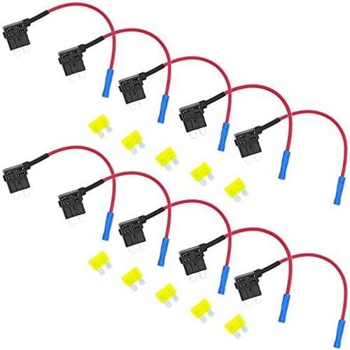 10x Véhicule De Voiture 12v 24v Fusible Du Robinet De Retour Porte-Lame Style Standard Fusible 20a