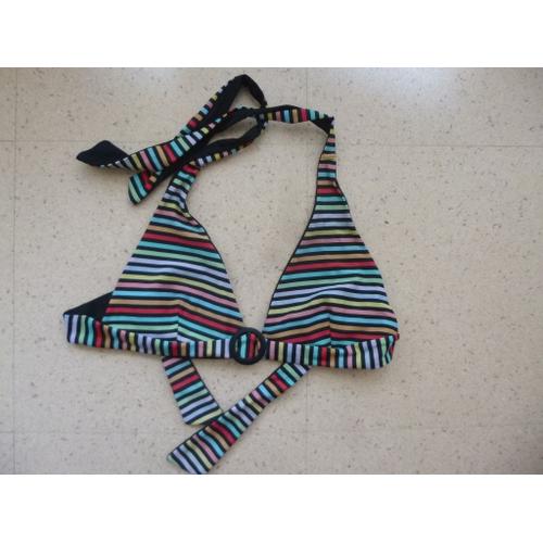 Haut De Maillot De Bain Triangle - Rayures Multicolores