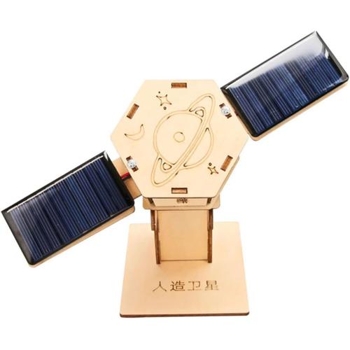 1 Jeu Satellite Solaire 3d Kit D'énergie Solaire Jouet Scie Sauteuse Idée Cadeau Garçon 10 Ans Projets D'expériences Scientifiques Pour Enfants Puzzle Suite Matériel Élèves Cuivre