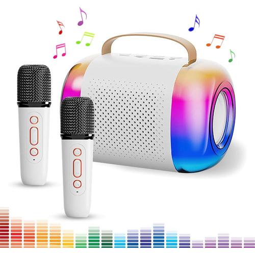 Machine de Karaoké avec 2 Microphones, Portable Karaoke avec Bluetooth pour Enfant Adulte avec Effets de Lumière et Effets de Changement de Voix Système de Karaoké pour Garçons et Filles
