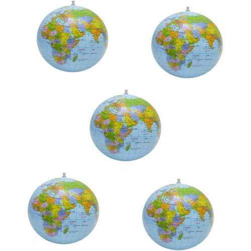 5 Pièces Poupées Ballon De Plage Globe Terrestre Globe Gonflable Ballons De Plage En Terre Jouets D'été À L'extérieur Ensemble De Jeu Extérieur Mini-Globe L'été Pvc Piscine Enfant