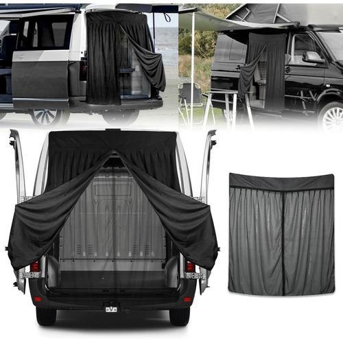 Moustiquaire Pour Vw T6, Porte Latérale De Voiture Porte Coulissante Moustiquaire Hayon Tente Protection Solaire Moustiquaire Magnétique Double Couche Moustiquaires Filet Noir Pour Insectes Volant