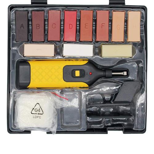 Kit De Réparation De Sol Stratifié, Outils De Réparation D'installation De Sol Avec 11 Blocs De Bois Ciré Pour Réparer Le Stratifié, Le Sol, Le Plan De Travail, L'armoire De Cuisine