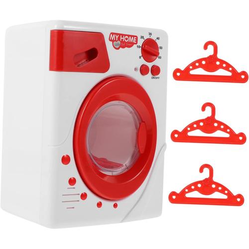 2 Pièces Machine à Laver Simulée Les Jouets d'enfants Décor De Paysage Miniature Jouet De Machine à Laver Créatif Plastique Ménage Rouge Ustensiles De Cuisine