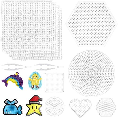 Lot de 10 plaques de perles à repasser de 5 mm - Plaque transparente - Pour perles à repasser - Pour bricolage créatif - Accessoires de bricolage