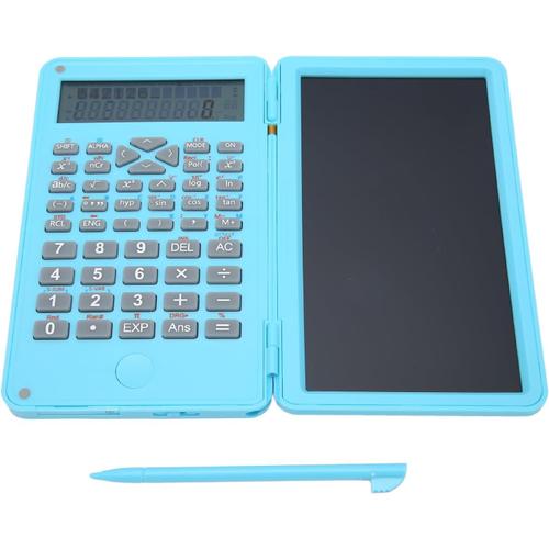 Bleu Ciel Bleu Ciel Calculatrice Avec Bloc Notes, Calculatrice Scientifique À Écran Lcd 6 Pouces 10 Bits, Tablette D'écriture Effaçable