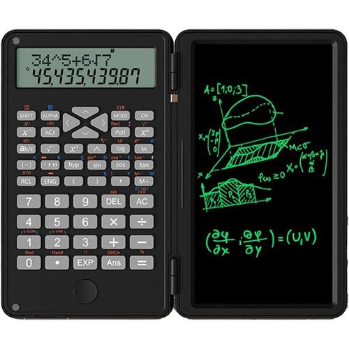 Noir Noir Calculatrice scientifique, écran LCD à 12 chiffres, calculatrice de bureau de poche pour la maison, l'école, les réunions et