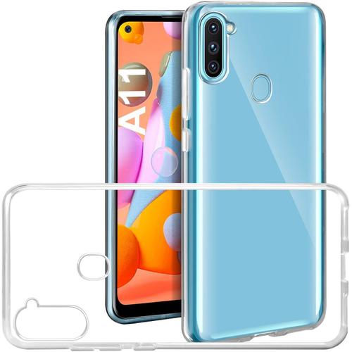 Coque Samsung Galaxy A11 Clear Hybrid-Coque-Transparente-Semi-Rigide, Coque Silicone Transparent