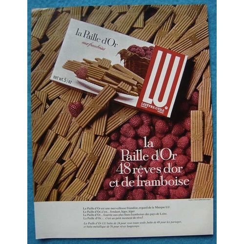 Publicité Papier - Biscuits La Paille D'or De Lu De 1969