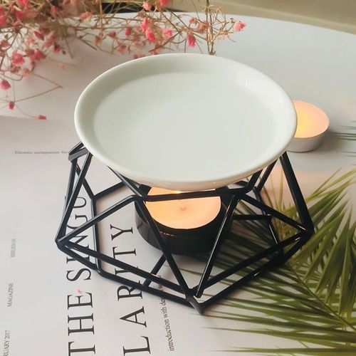 Diffuseur d'arôme en métal losange, brûleur d'aromathérapie, décoration de maison