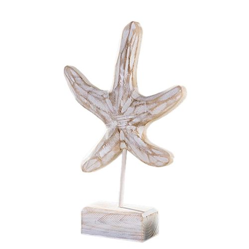 Statue en bois de Style méditerranéen, artisanat, décoration de maison, Figurines d'étoile de mer, d'hippocampe, de plage, de Style nautique, Sculptures de Table, vivant