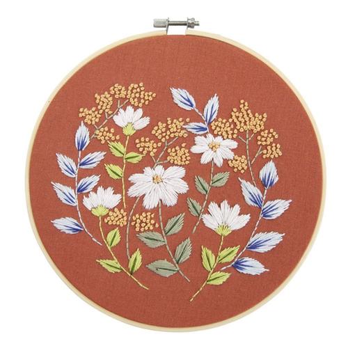 Kit De Broderie À Faire Soi-Même Avec Cerceau, Matériel D'art, Point De Croix, Fleurs, Aiguille D'herbe