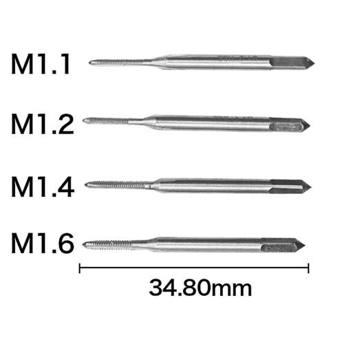 Kit de poignée de clé à molette, Mini robinets métriques HSS, filetage de vis M1-M1.6, 1 ensemble