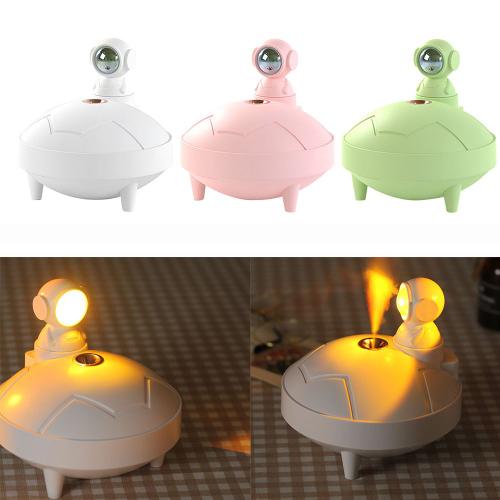 Humidificateur de lumière d'astronaute sans fil 290ML 1200mAh, diffuseurs de bureau à brancher/charger, prendre des photos, cadeau de noël pour la maison