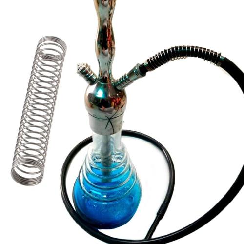 Tuyau en Silicone argenté pour chicha, support à ressort, accessoires pour tuyau d'eau pour narguilé, 108MM