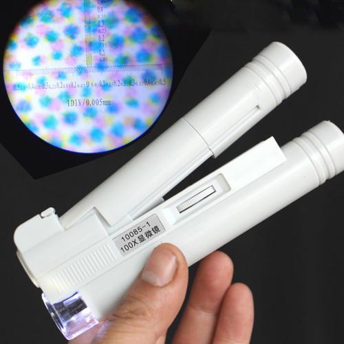Mini Loupe portative Microscope de poche 100X lampe LED Portable bijoux Loupe avec étui en cuir