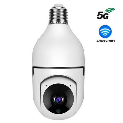 Caméra de sécurité à ampoule avec audio bidirectionnel, 2.4 mesurz, WiFi, 1080P, 5G, permission IP, HD, CCTV, Inda Socket Cam